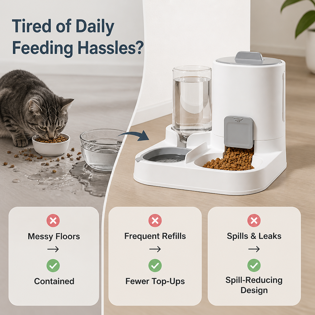 PurrEase™ — Less refilling, less mess, more time with your cat.