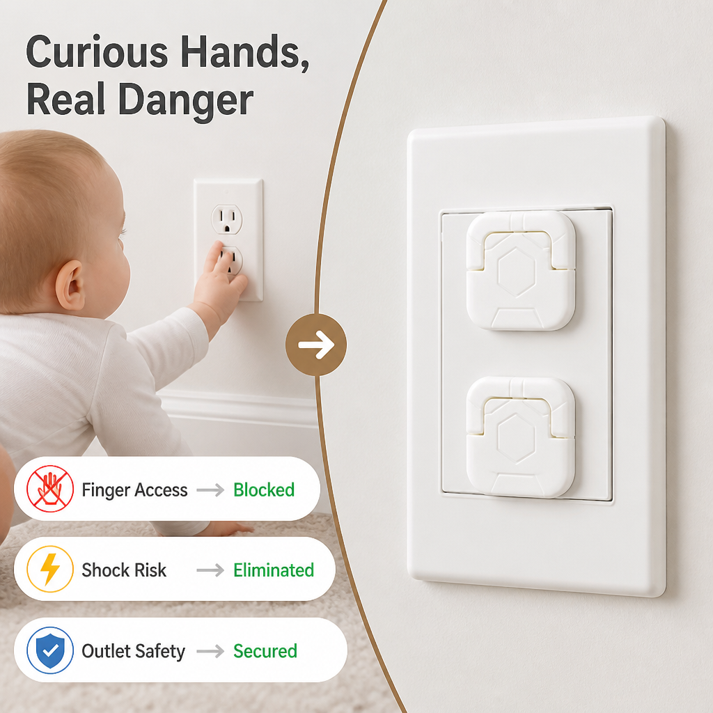 VoltGuard™ Baby Outlet Shields — Instantly Lock Out Danger and Protect Your Child’s Curious Hands
