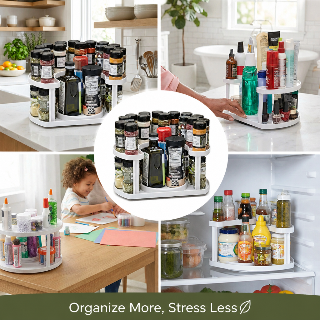 Glidrama™ Rotating Spice Tower — Spin Your Way to Instant Kitchen Calm and Cooking Joy