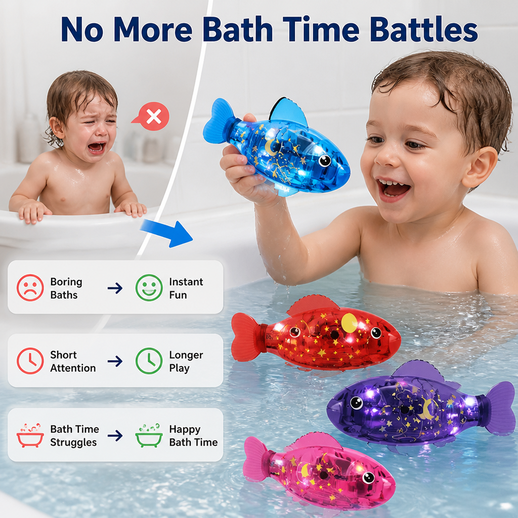 AquaGlim™ 4-pcs — Transform Bath Time Into Magical Light and Laughter