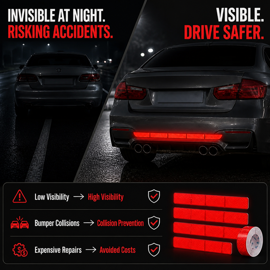 ViziShield™ Reflective Bumper Strips — Make Your Ride Unstoppable in the Dark