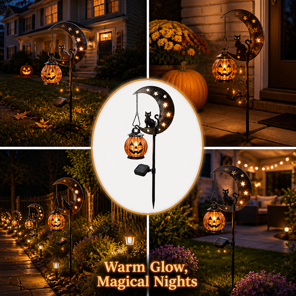MoonlitMyst™ Solar Pumpkin Stake Light — Turn Your Yard into a Cozy, Magical Halloween Glow That Everyone Remembers
