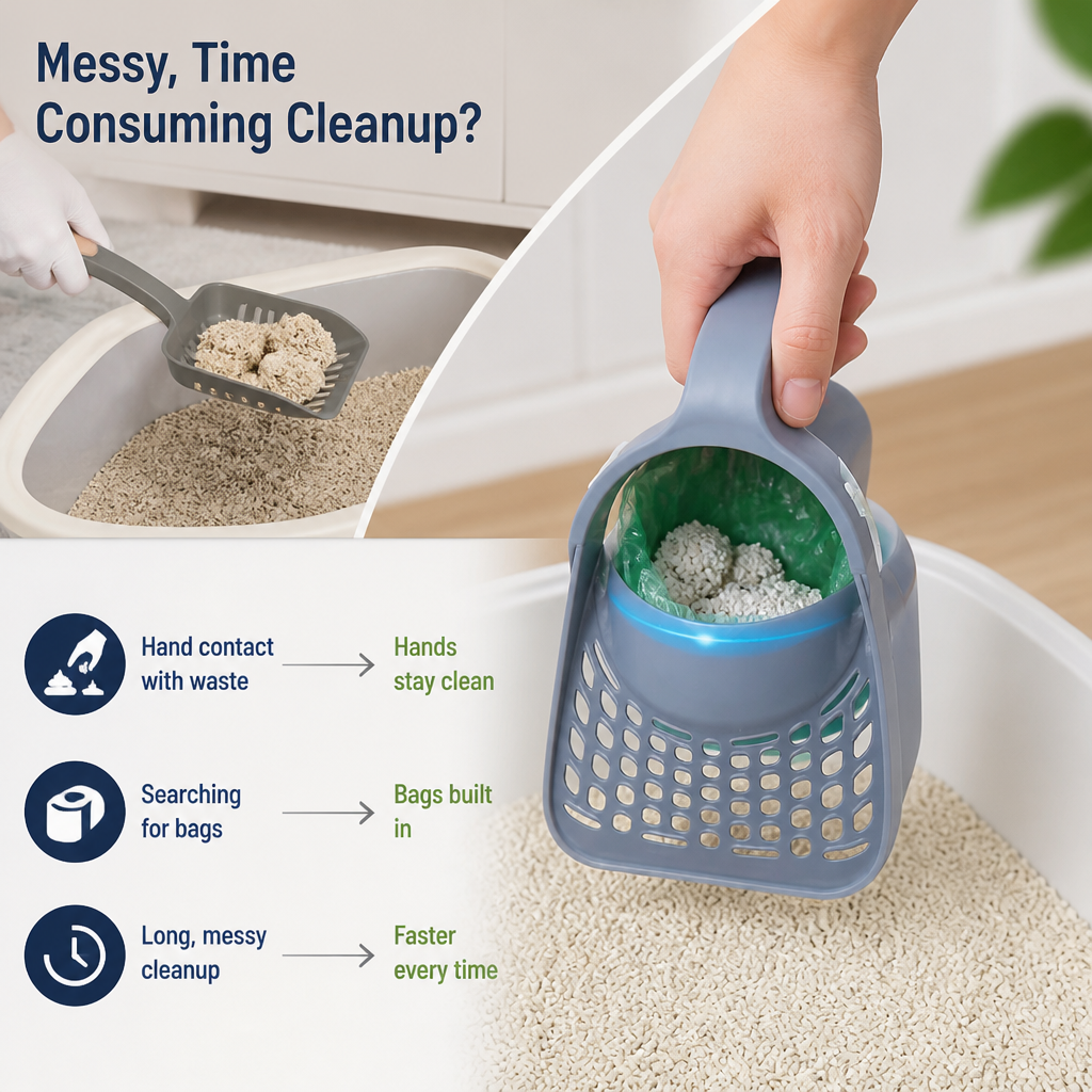 PawScooply™ — Make Litter Cleanup Easier With One-Handed Scooping