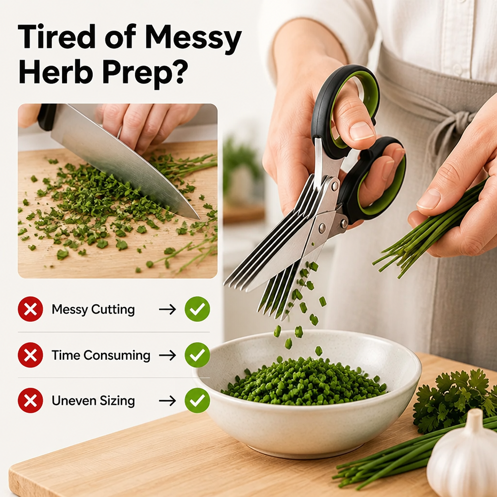 SwiftChop™ Herb Scissors — Slice Faster, Feel the Joy of Effortless Prep