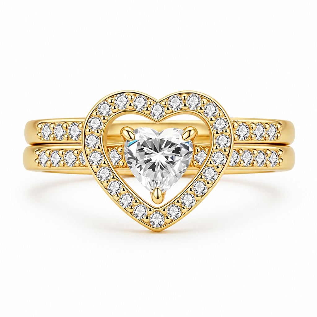 LumaHeart™ Halo Ring Set — Ignite Passion with Every Sparkling Glance