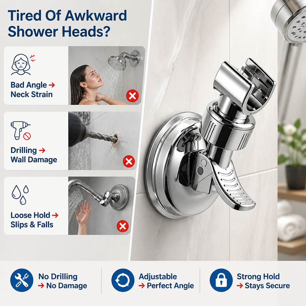 Mountriva™ — Enjoy Damage-Free, Perfectly Positioned Showers Every Time