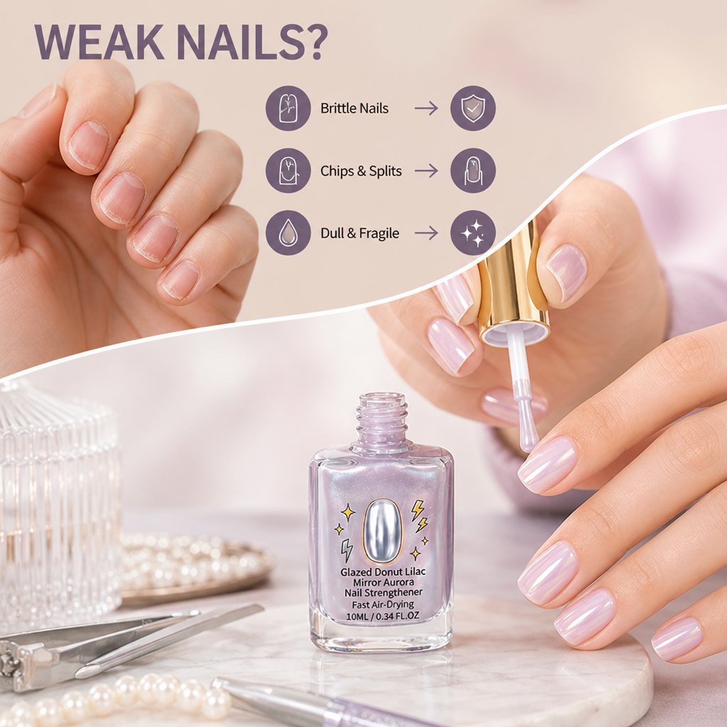 OrchidGleam™ — Stronger-Looking Nails with a Lilac Mirror Shine