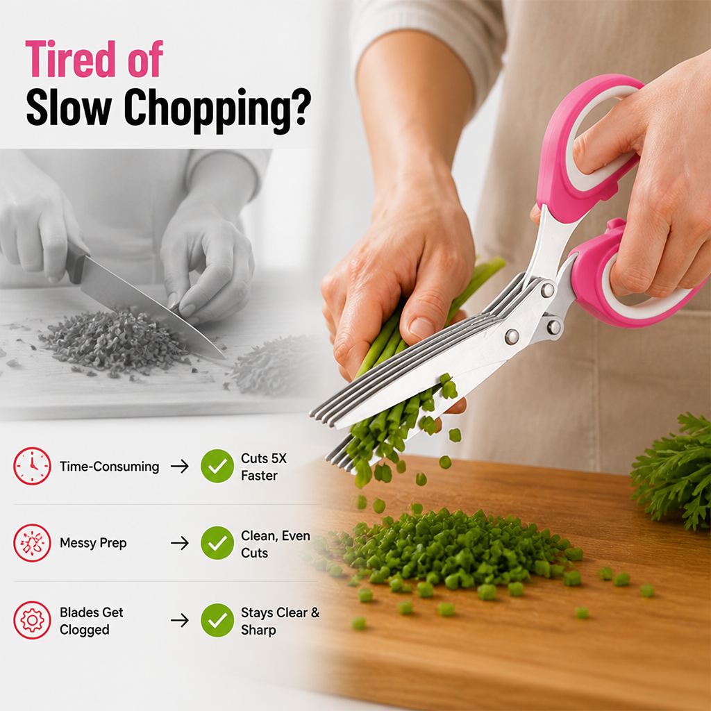VeroSlice™ 5-Layer Kitchen Scissors — Slice Herbs Faster and Elevate Every Meal Instantly