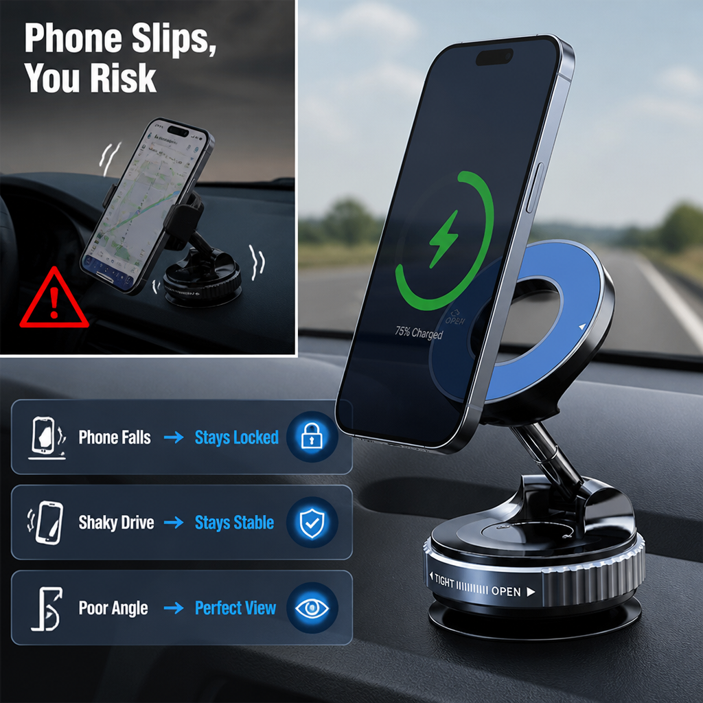 MagnaGrip™ — Drive Confidently with a Phone That Never Budges