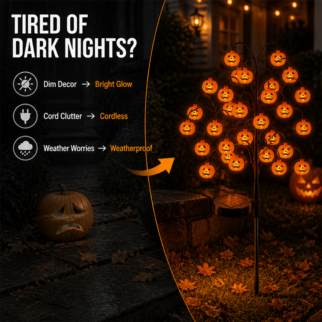 PumpkinGlow™ Pumpkin Branch Lights — Ignite Your Yard with a Spellbinding Halloween Glow