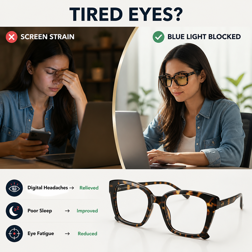 RavenClair™ Blue Light Blockers — Relax Your Eyes and Look Sharp All Day Long