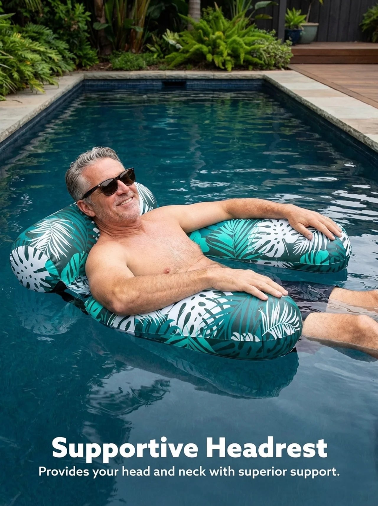 AquaSoothe™ Inflatable Pool Lounge Chair — Float Cool, Relax Upright, Shine Bright