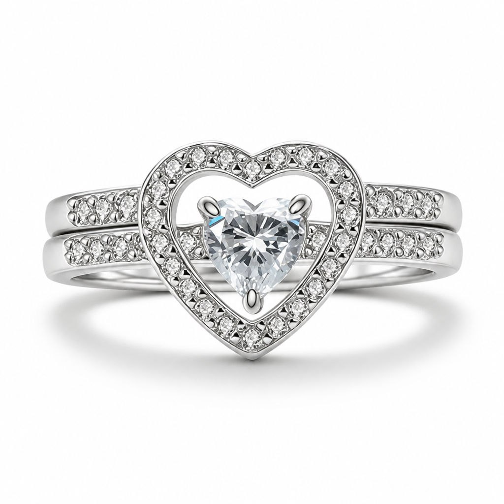 LumaHeart™ Halo Ring Set — Ignite Passion with Every Sparkling Glance