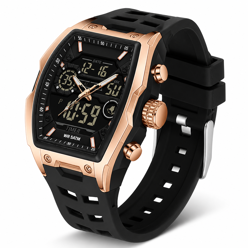 VeloQuartz™ — Own Every Second with Bold Dual-Time Precision