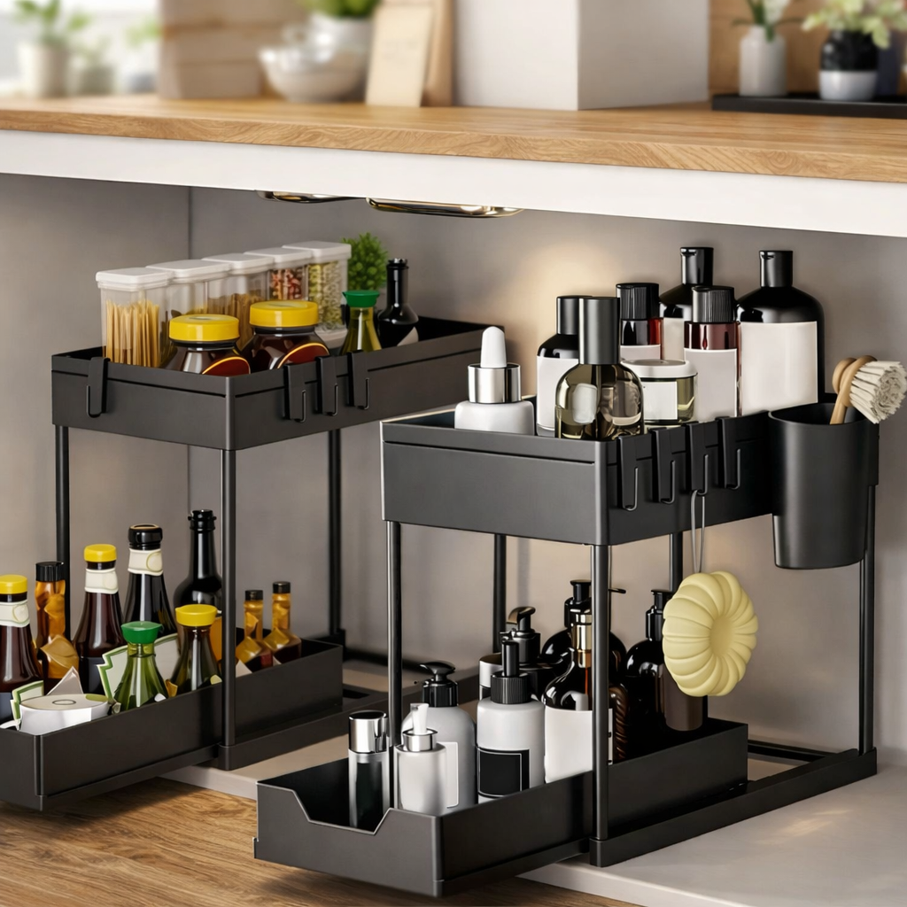 SlipNest™ 2-Tier Sliding Organizer — Unlock Instant Calm by Crushing Clutter and Gliding to What You Need