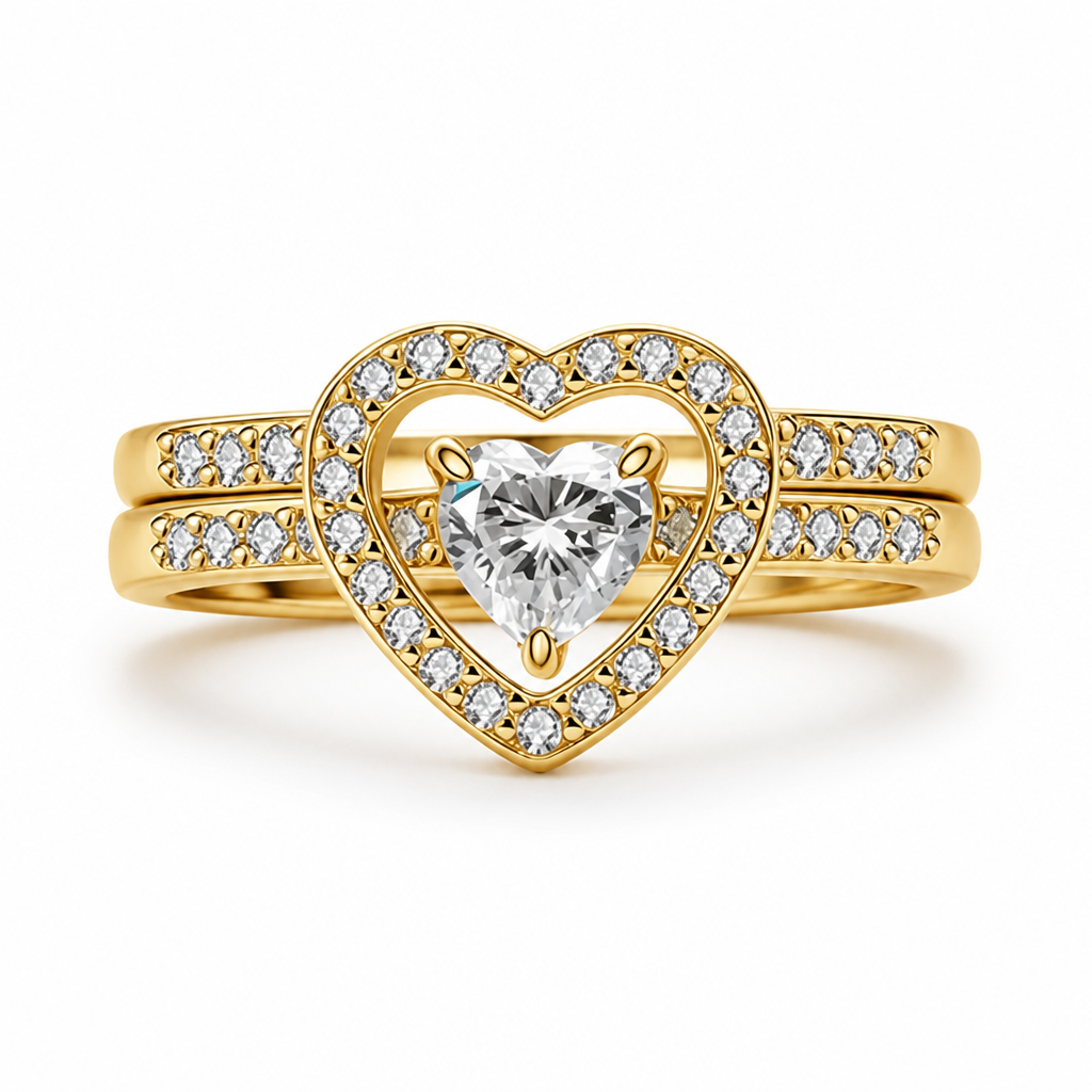 LumaHeart™ Halo Ring Set — Ignite Passion with Every Sparkling Glance