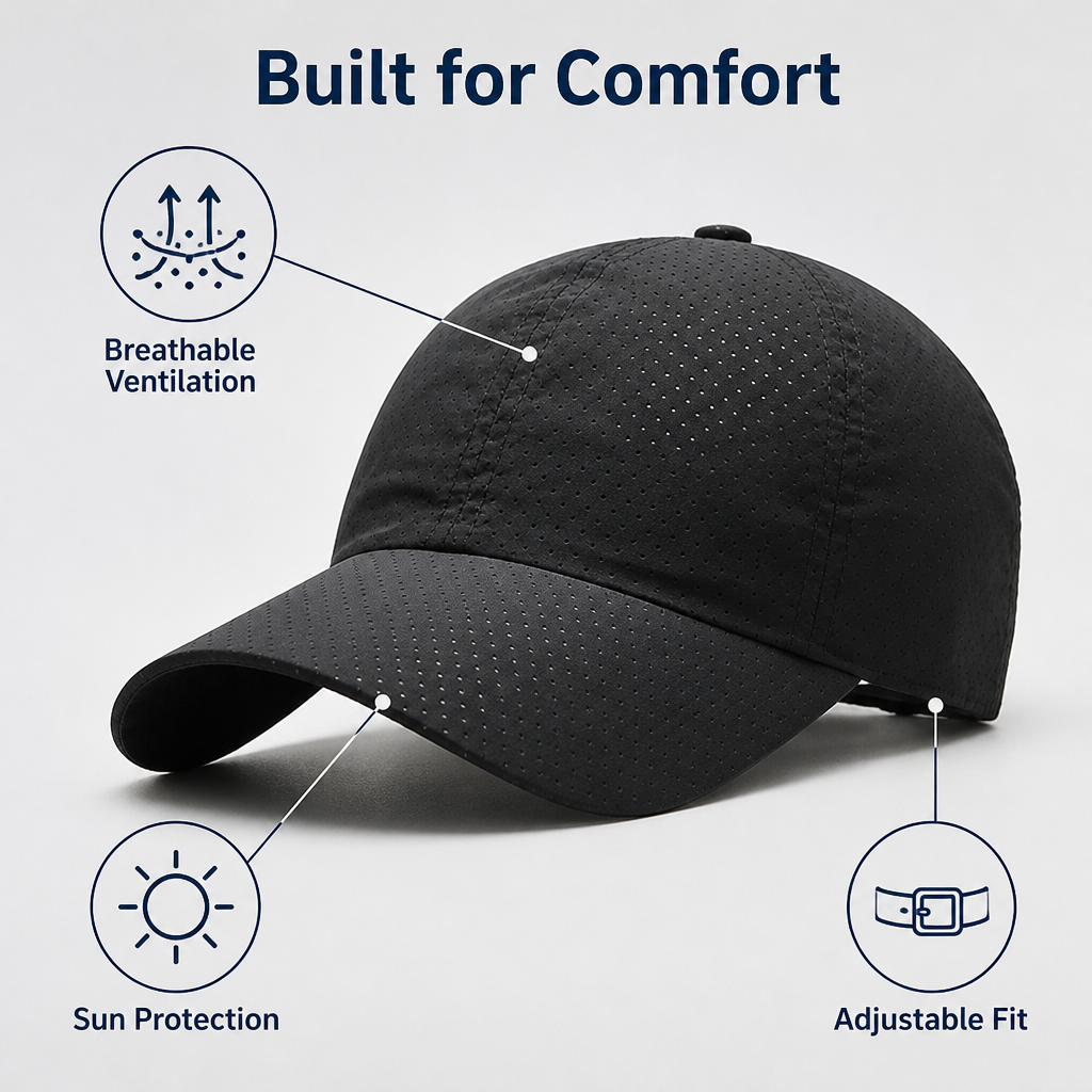 FeatherFlex™ Pro Cap — Breathe Easy, Stay Dry, and Look Unstoppable