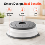 VivaShield™ 2-in-1 Collapsible Microwave Splatter Cover — Keep Your Microwave Spotless and Your Kitchen Clutter-Free Instantly