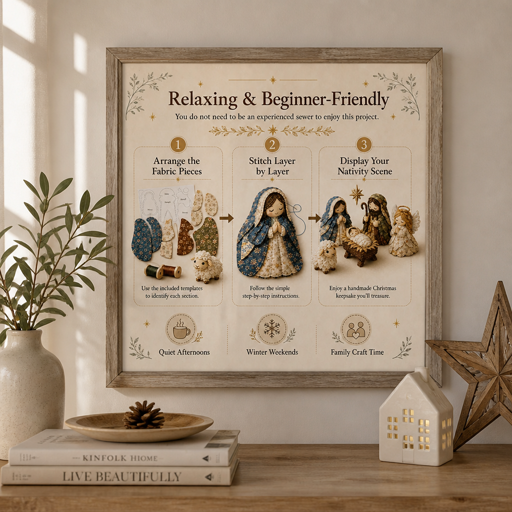 ClaraThread™ Patchwork Nativity Kit — Craft Heartfelt Holiday Traditions That Warm Every Moment