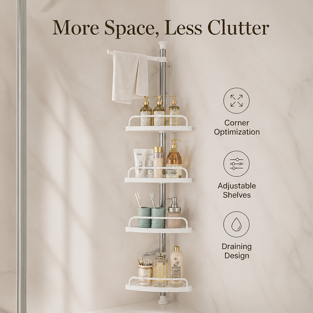 CornerCalm™ — Reclaim Your Counter and Make Every Shower Feel Clutter-Free