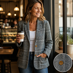 VeroStride™ Glen Plaid Blazer — Unleash Effortless Confidence That Moves With You All Day