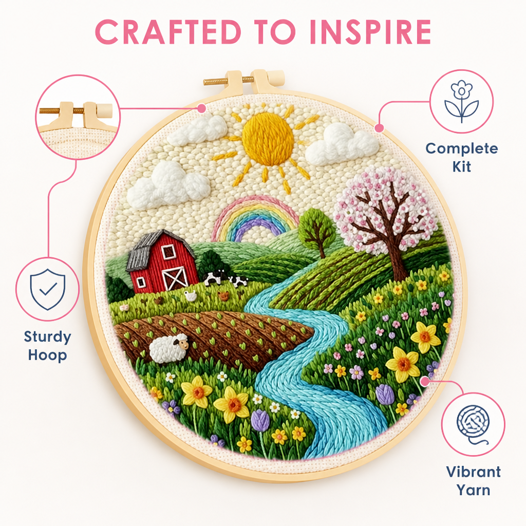 VistaThread™ Punch Needle Kit — Create Stunning Art That Warms Your Heart and Sparks Joy Instantly