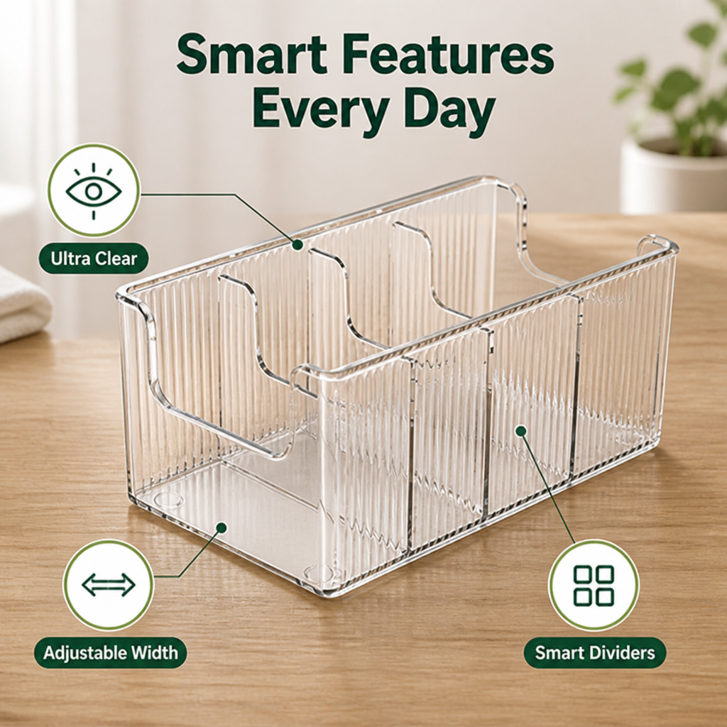 OptiView™ Adjustable Storage Organizer — Master Your Space with Instant Clarity and Effortless Order