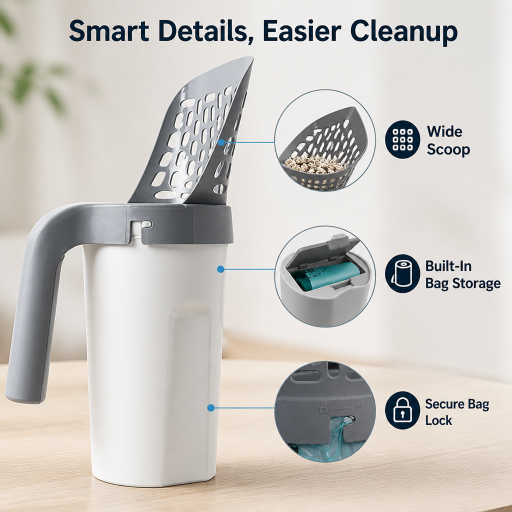 PawScooply™ — Make Litter Cleanup Easier With One-Handed Scooping