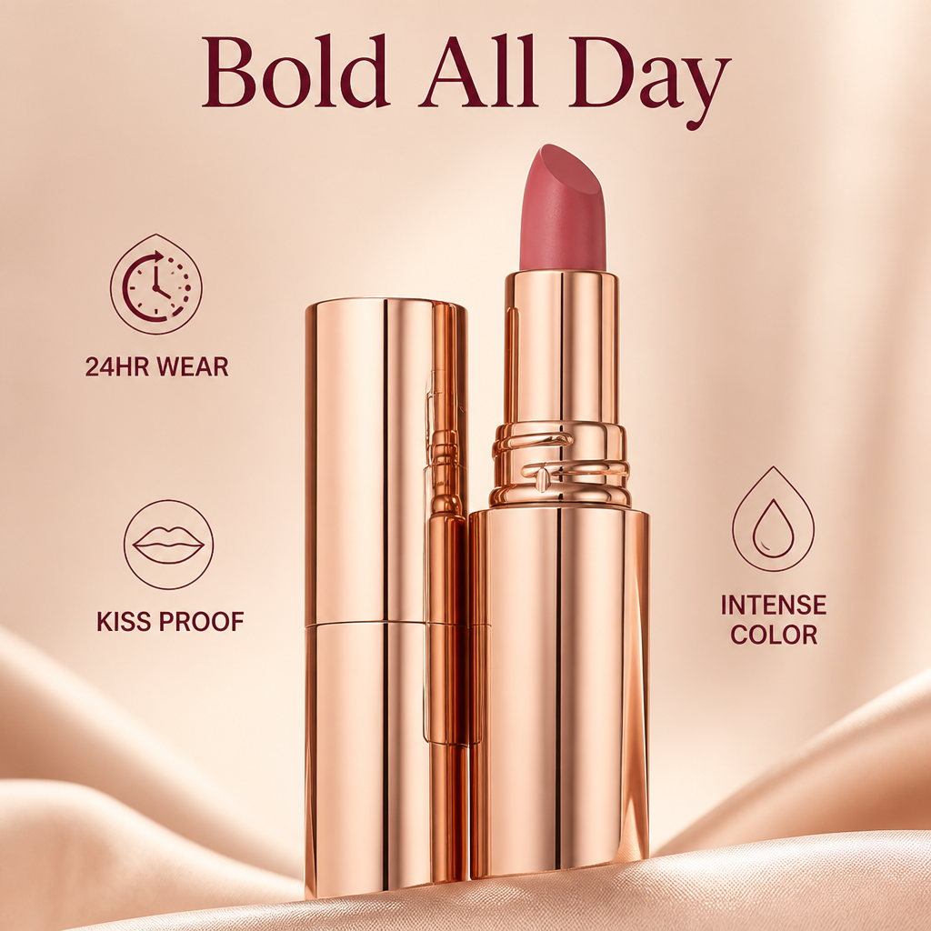 VelvetStay™ — Bold, polished lips that last all day without constant touch-ups