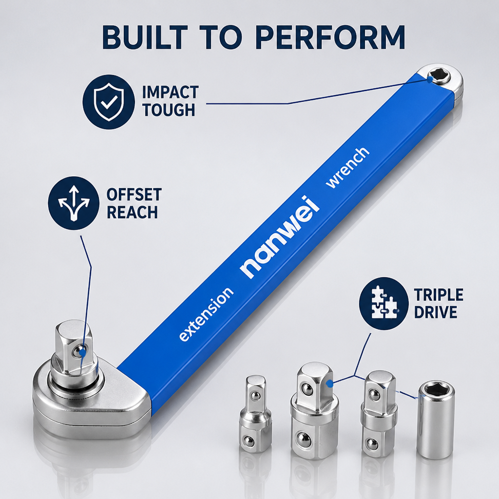TorquePivot™ Extension Wrench — Outsmart Tight Spots and Crush Stubborn Bolts Effortlessly