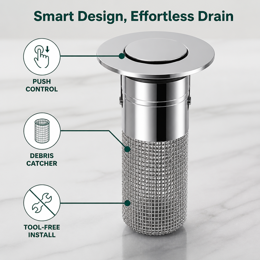 ClearFlowGuard™ — End Drain Drama and Enjoy a Smooth, Stress-Free Bathroom Every Day