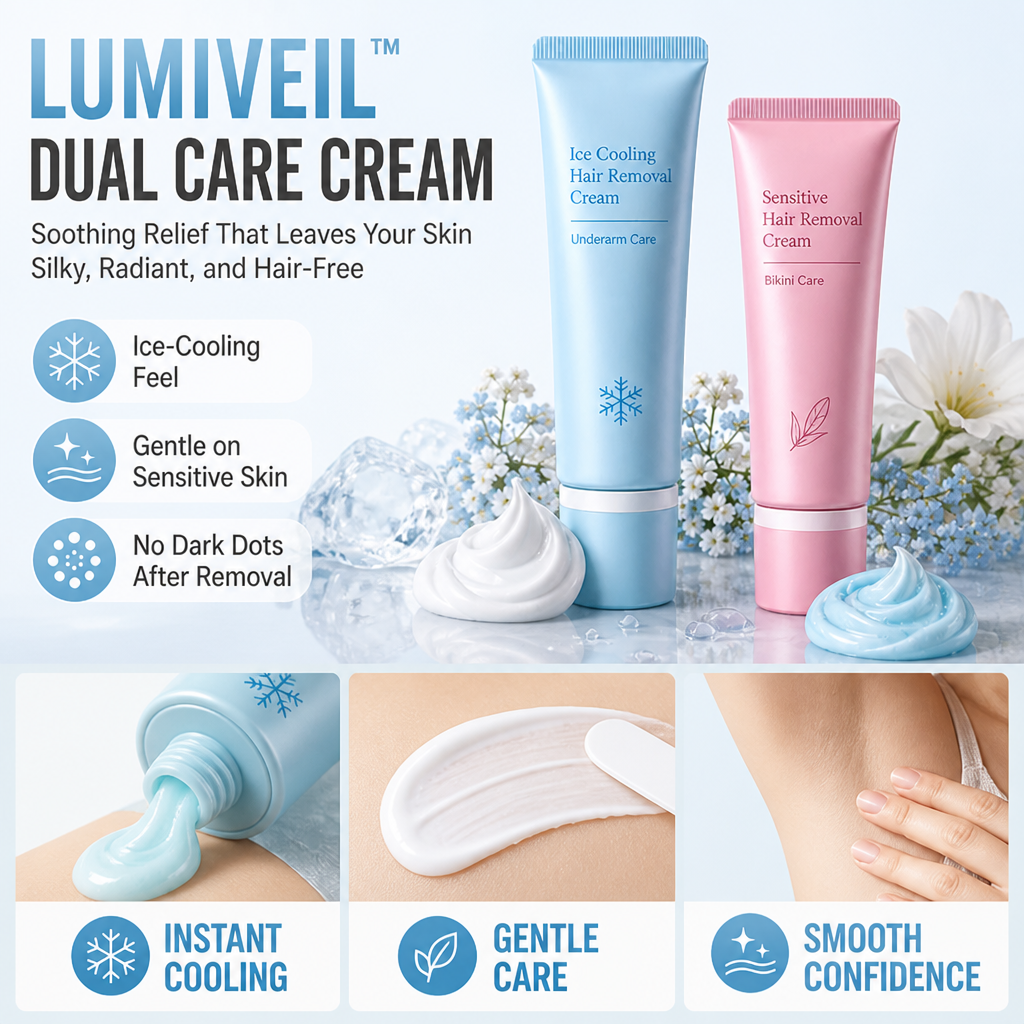 LumiVeil™ Dual Care Cream — Soothing Relief That Leaves Your Skin Silky, Radiant, and Hair-Free
