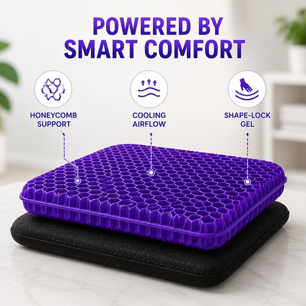 ChillCore™ Gel Seat Cushion — Experience All-Day Cool Comfort and Pressure-Free Support