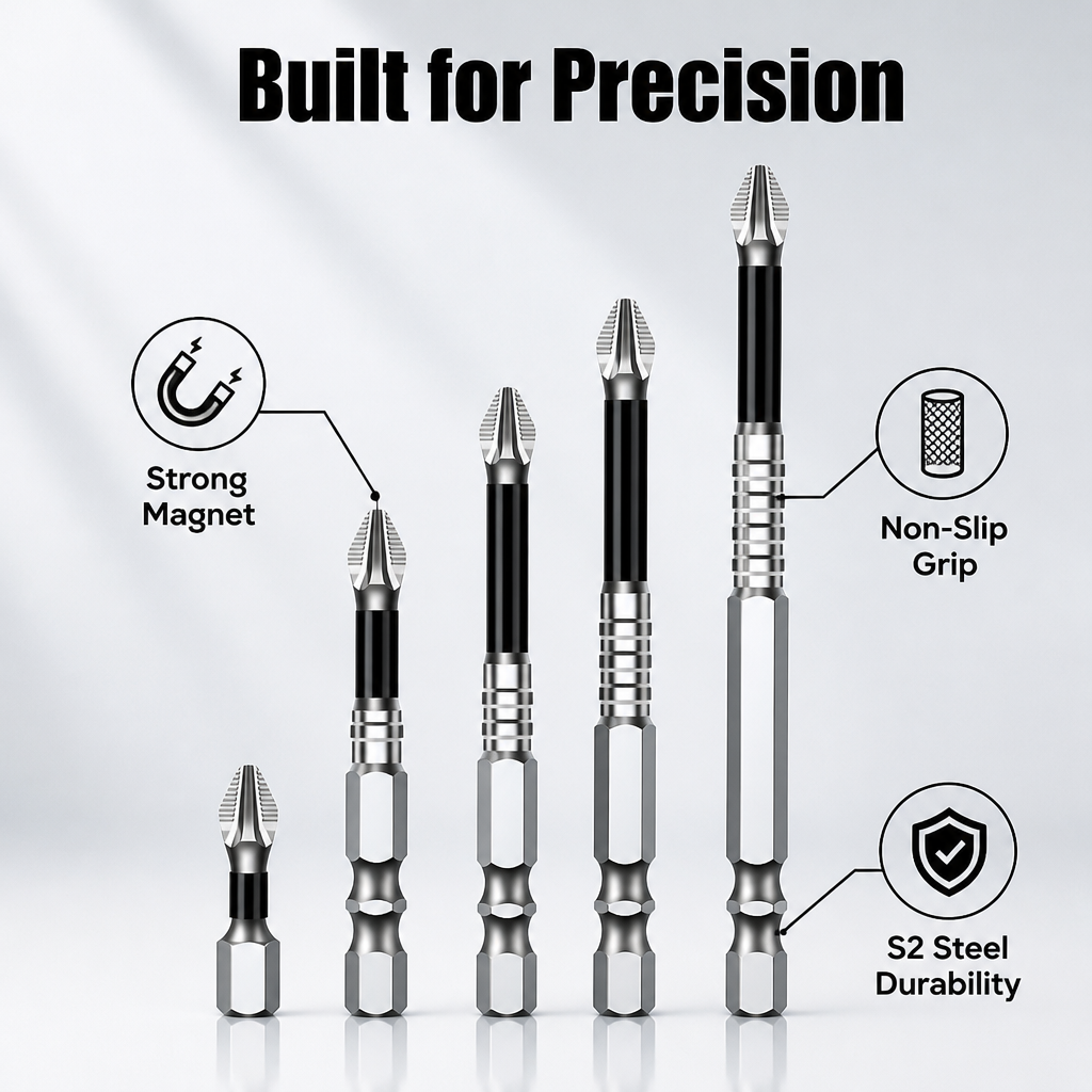 Gripnora™ Magnetic Bits — Command Every Screw with Unmatched Power and Precision