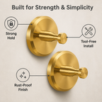 SteadyGrip™ Stainless Steel Suction Cup Hooks — Hang Heavy Decor Confidently Without a Trace or Fuss