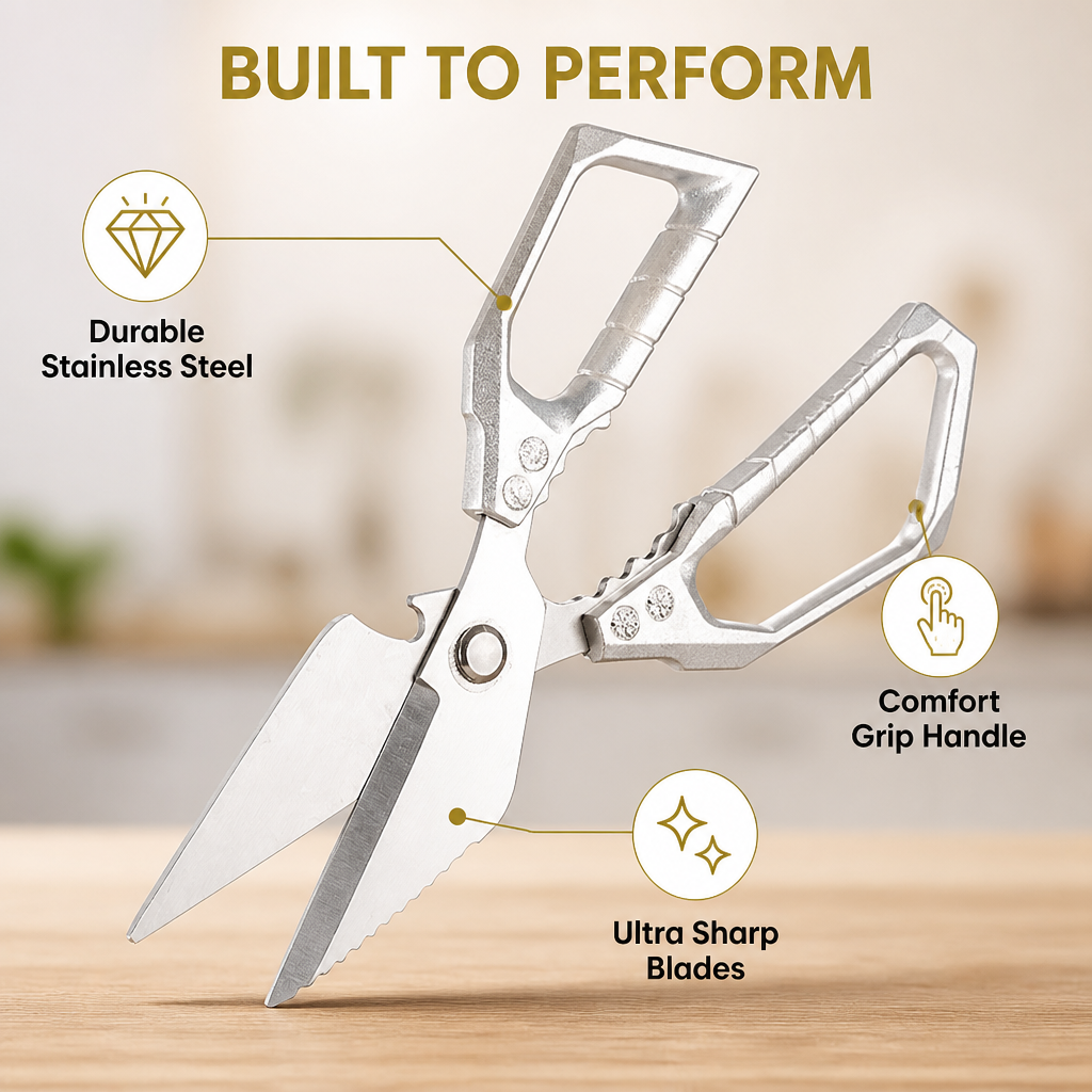SharperEdge™ Precision Shears — Effortless Power and Comfort to Conquer Every Kitchen Task