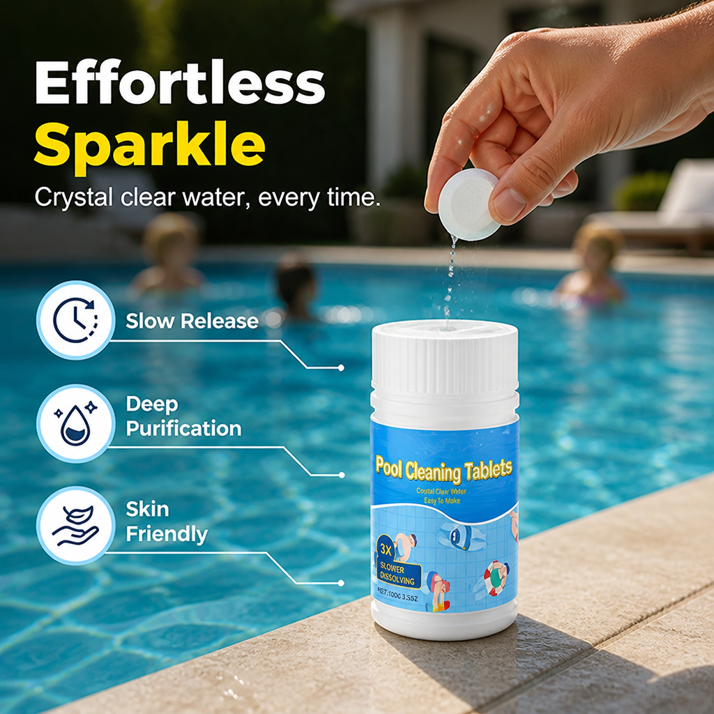 ClearLuxe™ Pool Tablets — Effortless Sparkle That Makes Every Swim Irresistible