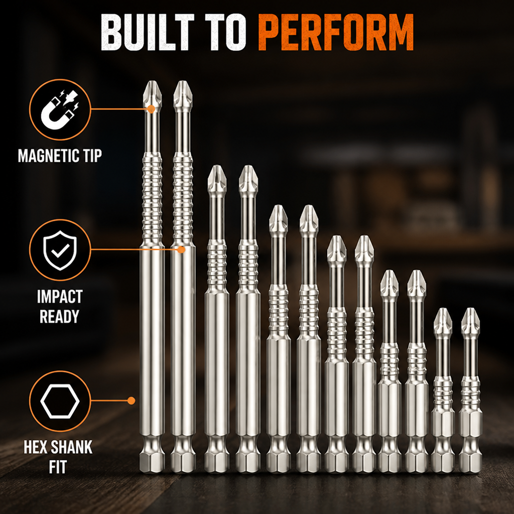 MagnaGrip™ Impact Bit Set — Command Every Screw with Magnetic Precision and Unstoppable Power