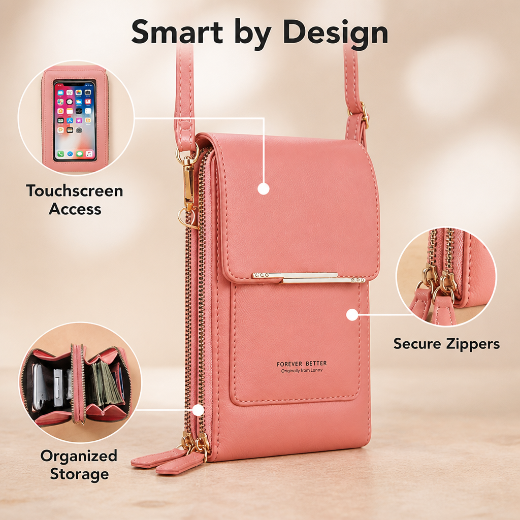 VioraLuxe™ Touchscreen Crossbody — Stay Effortlessly Connected and Secure All Day Long
