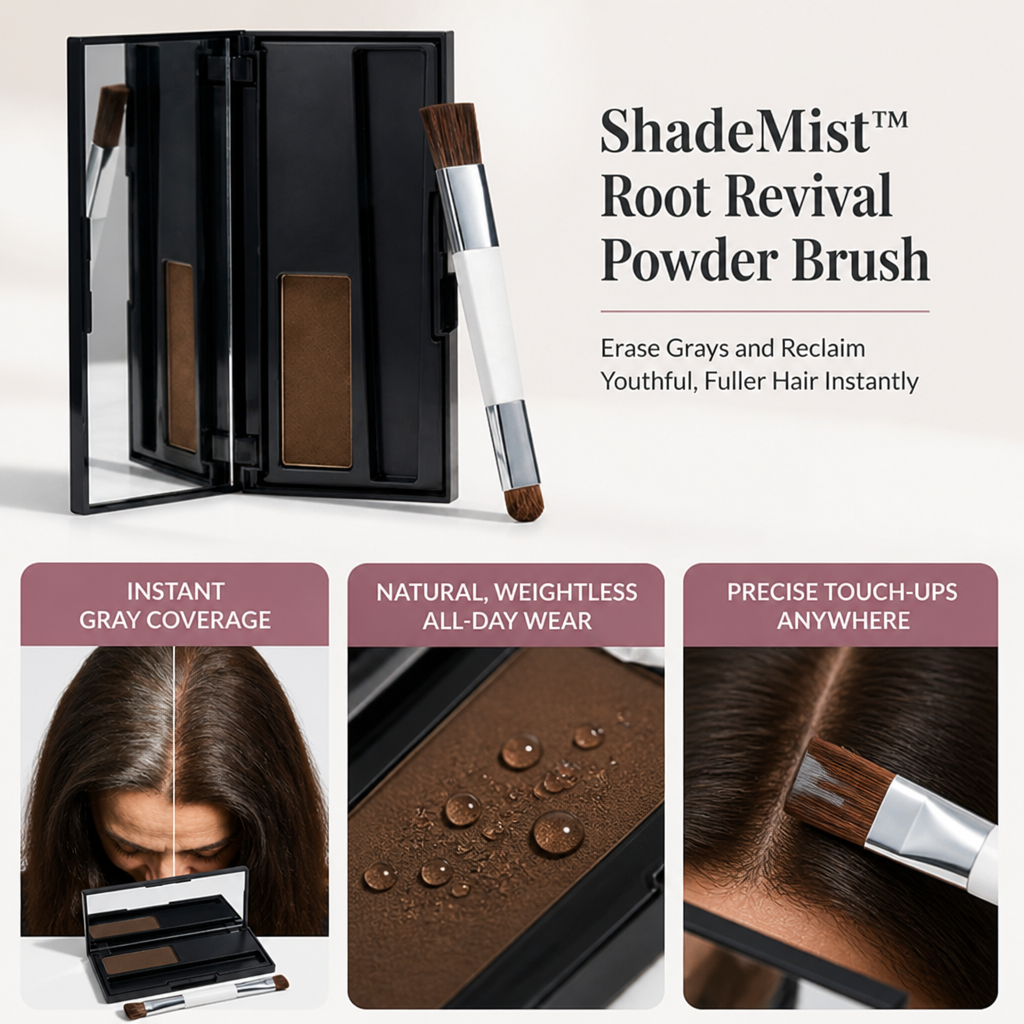 ShadeMist™ Root Revival Powder Brush — Erase Grays and Reclaim Youthful, Fuller Hair Instantly
