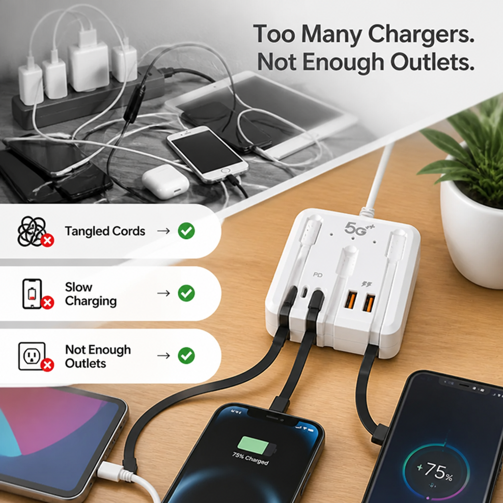 PulsePort™ — Power Every Device Fast, Tidy, and Ready Wherever Life Takes You