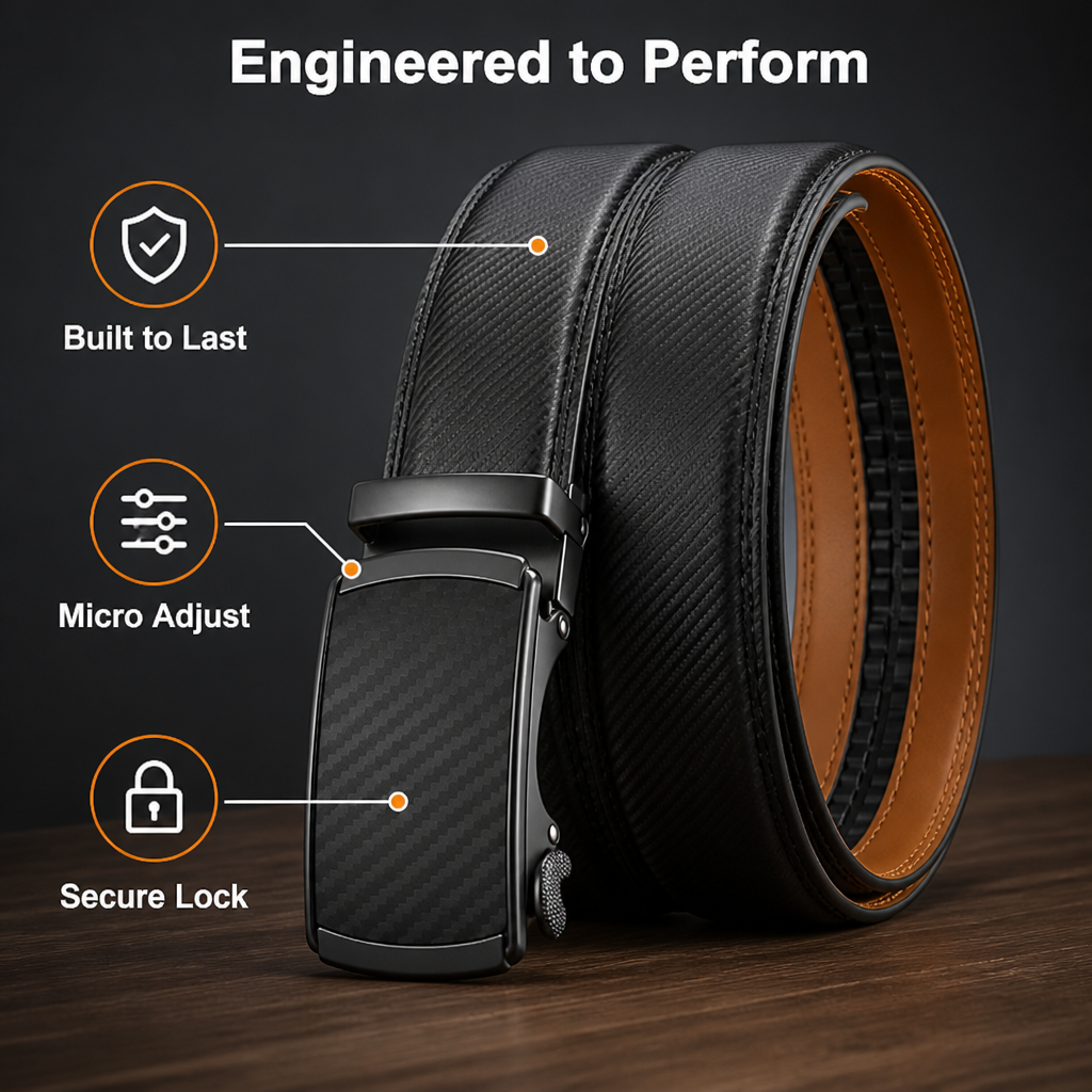 EdgeCraft™ Leather Ratchet Belt — Feels Like It Was Made Just for Him, Every Single Time