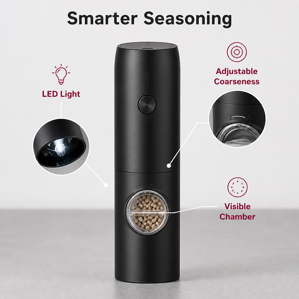 SpiceBeam™ Electric Grinder Set — Light Up Your Cooking with Perfect Flavor Every Time