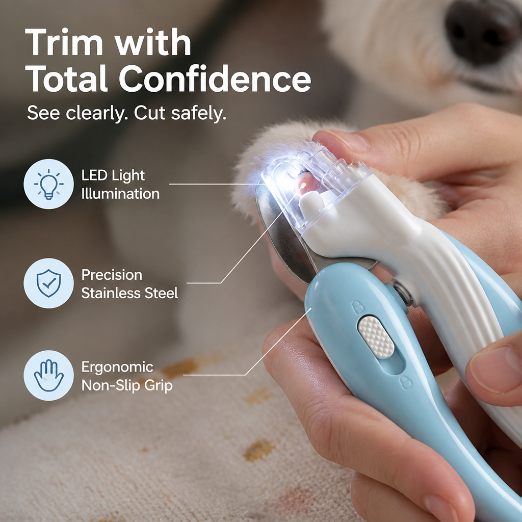 LumiPaw™ — Trim Nails Fearlessly with Perfect Precision Every Time