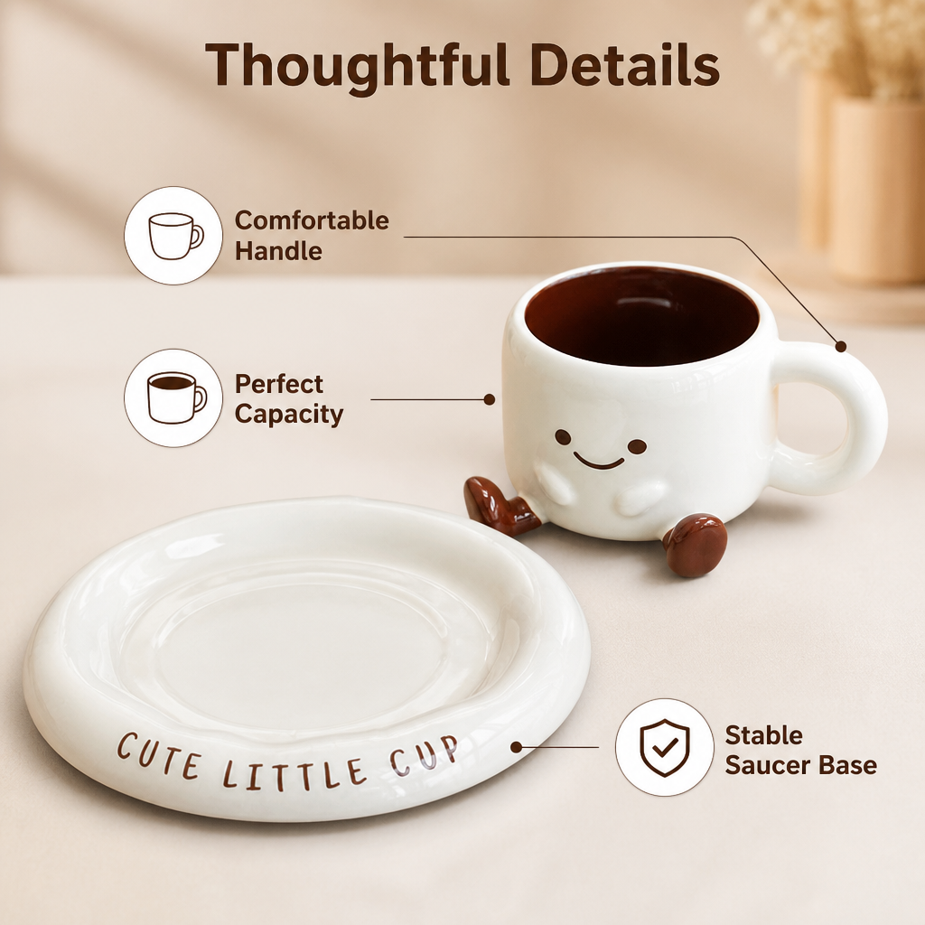 VelariJoy™ Cup & Saucer — Turn Every Sip Into a Smile and Uplift Your Day