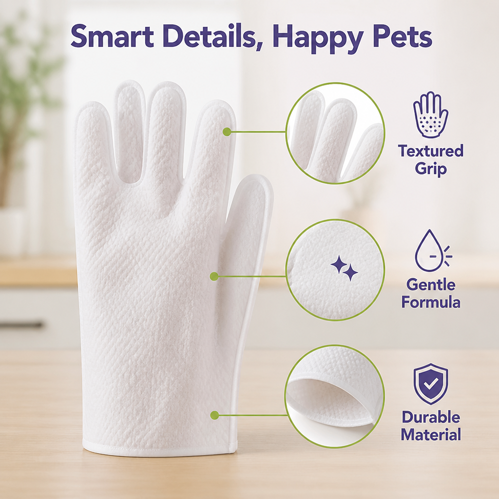 Groomiva™ Waterless Grooming Gloves — Keep Your Pet Fresh, Soft, and Stress-Free Every Day (6pcs)
