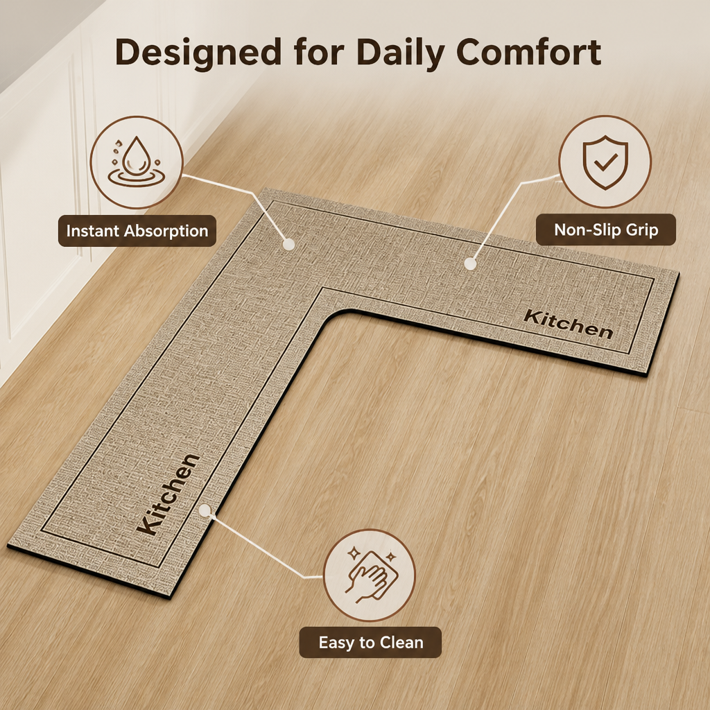 FlowGuard™ — Make Every Step Safe, Dry, and Comfortable in Your Kitchen