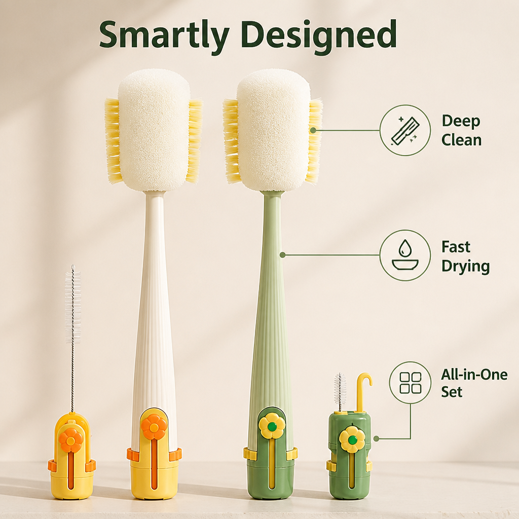 PureGlide™ 5-in-1 Cleaning Brush Set — Deep-Cleaning Power That Makes Every Sip Pure and Fresh