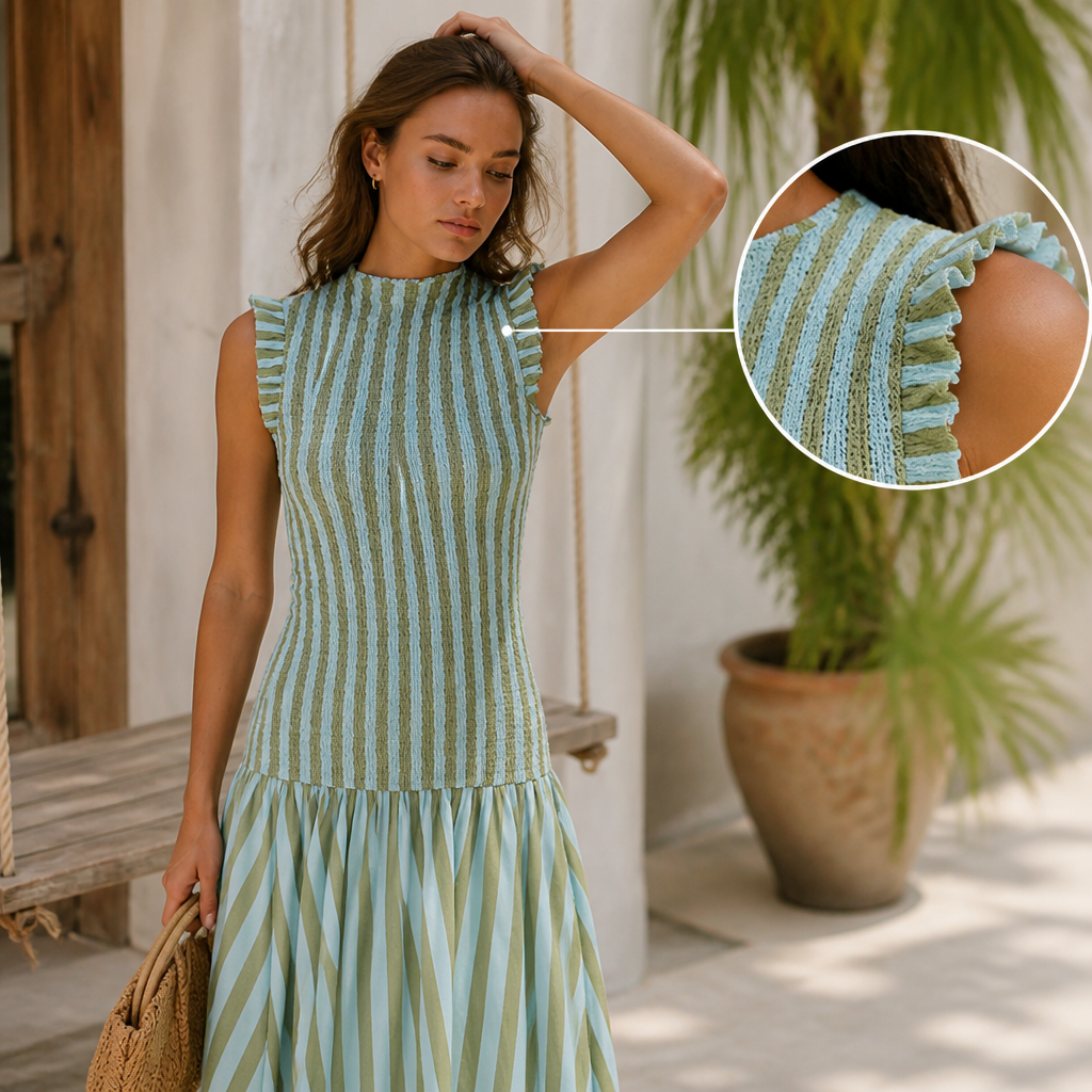 VelaVerve™ Stripe Maxi Dress — Unleash Effortless Elegance That Moves with You