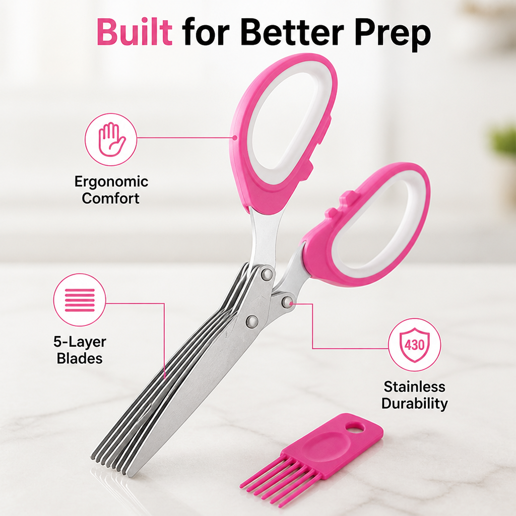 VeroSlice™ 5-Layer Kitchen Scissors — Slice Herbs Faster and Elevate Every Meal Instantly